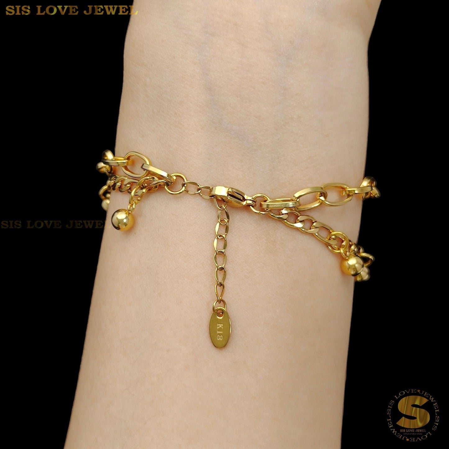 2 - Layer Boba Chain Bracelet B214