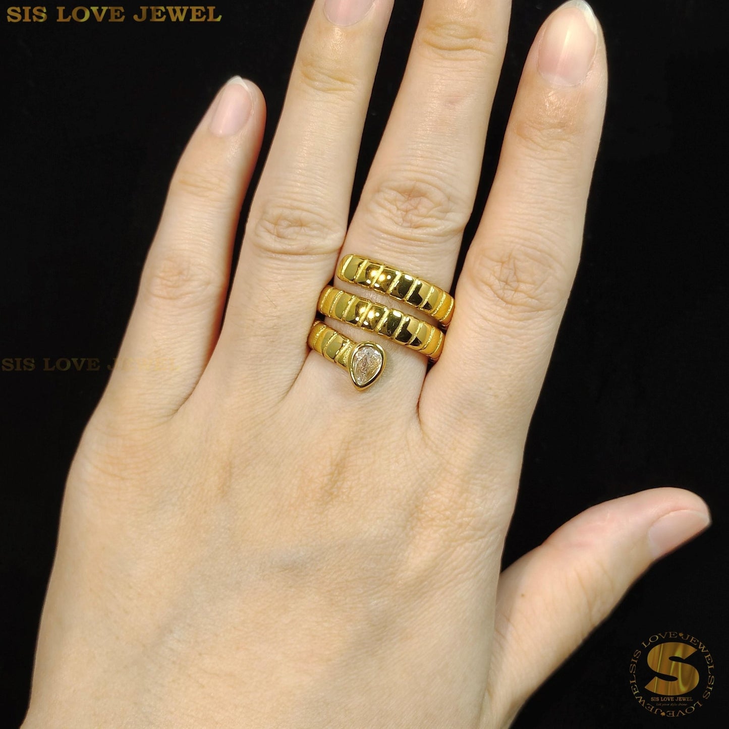 3 - Layer Snake Design Ring R092