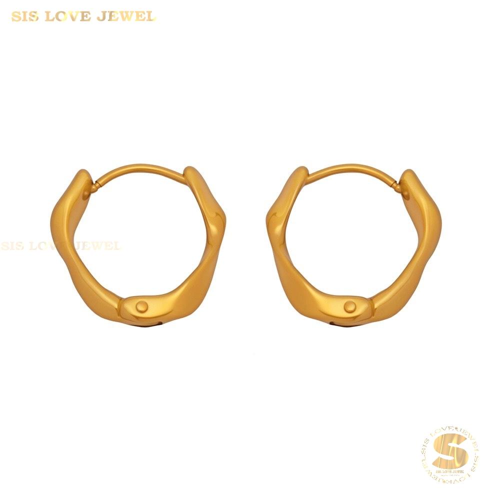 Chic 18K Gold Irregular Hoop Earrings S053