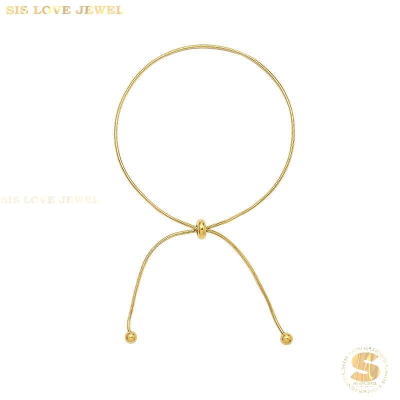 Adjustable Slider Gold Plated Anklet A036