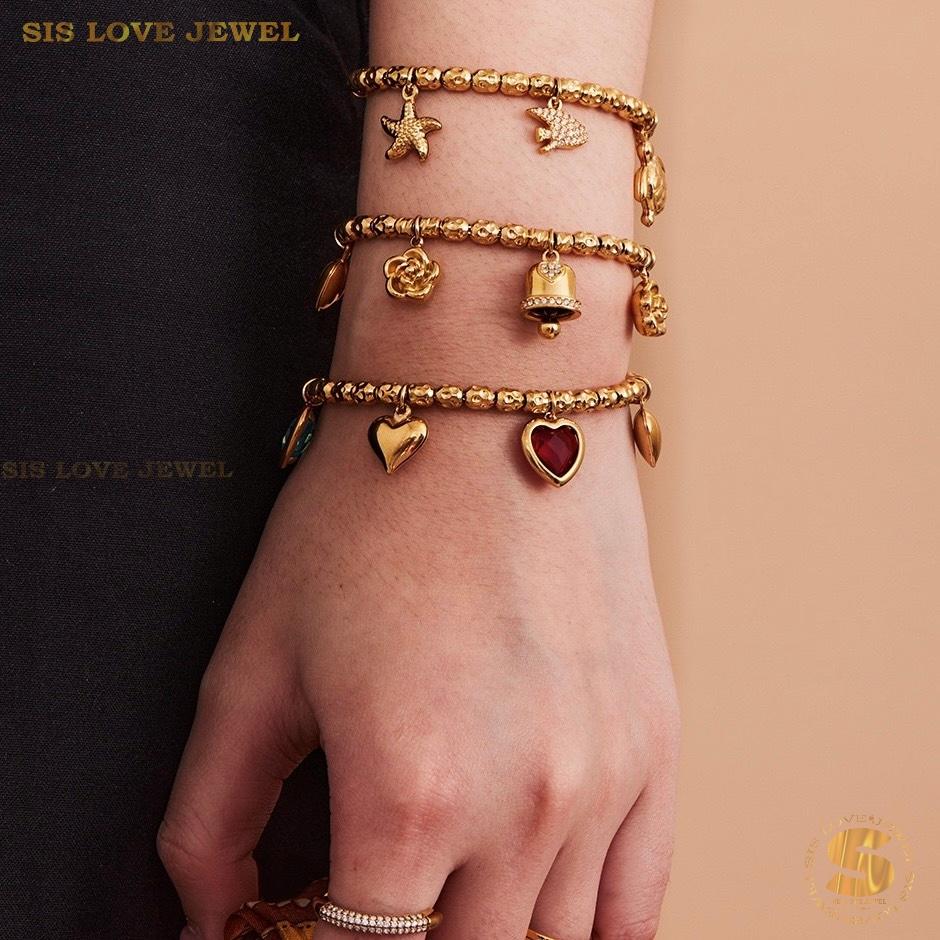 Colorful Hearts Charm Bracelet B240