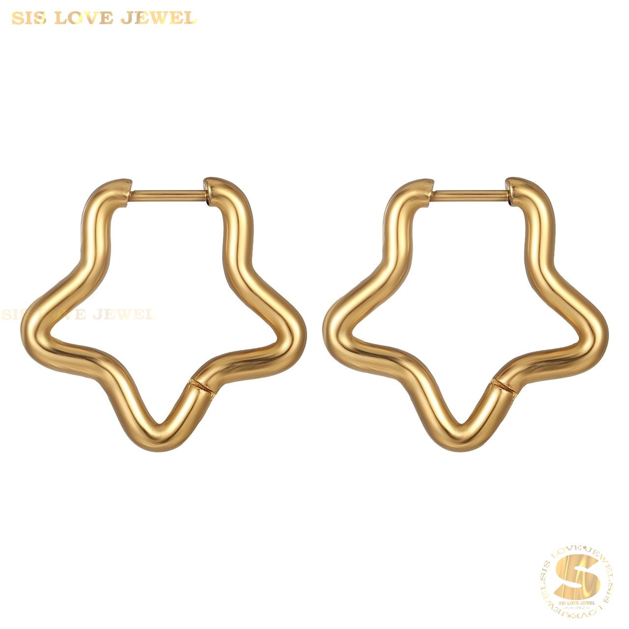 Asymmetric Star Hoop Earrings S012