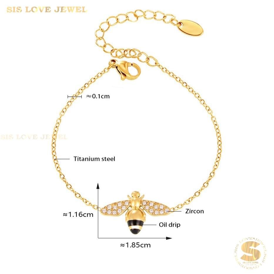 Bee Charm Zirconia Bracelet B219