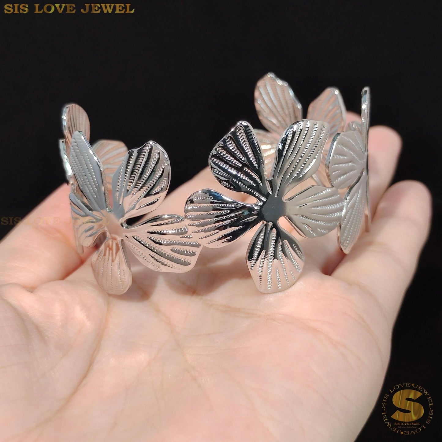 Big Flower Adjustable Bangle H136