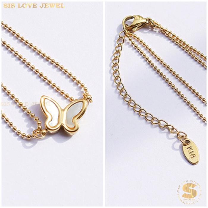 Butterfly Charm Gold Plated Anklet A015