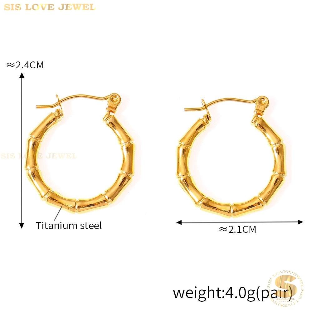 Chic Bamboo Hoop Earrings S035
