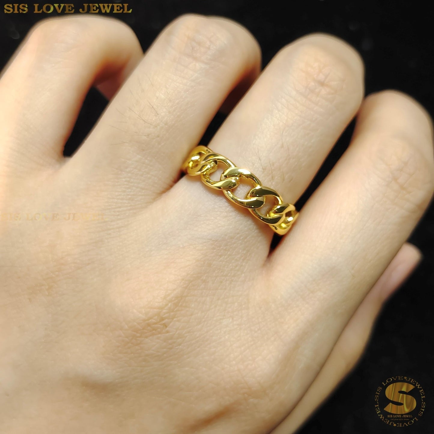 Chunky & Stylish Gold Plated Cuban Ring R032