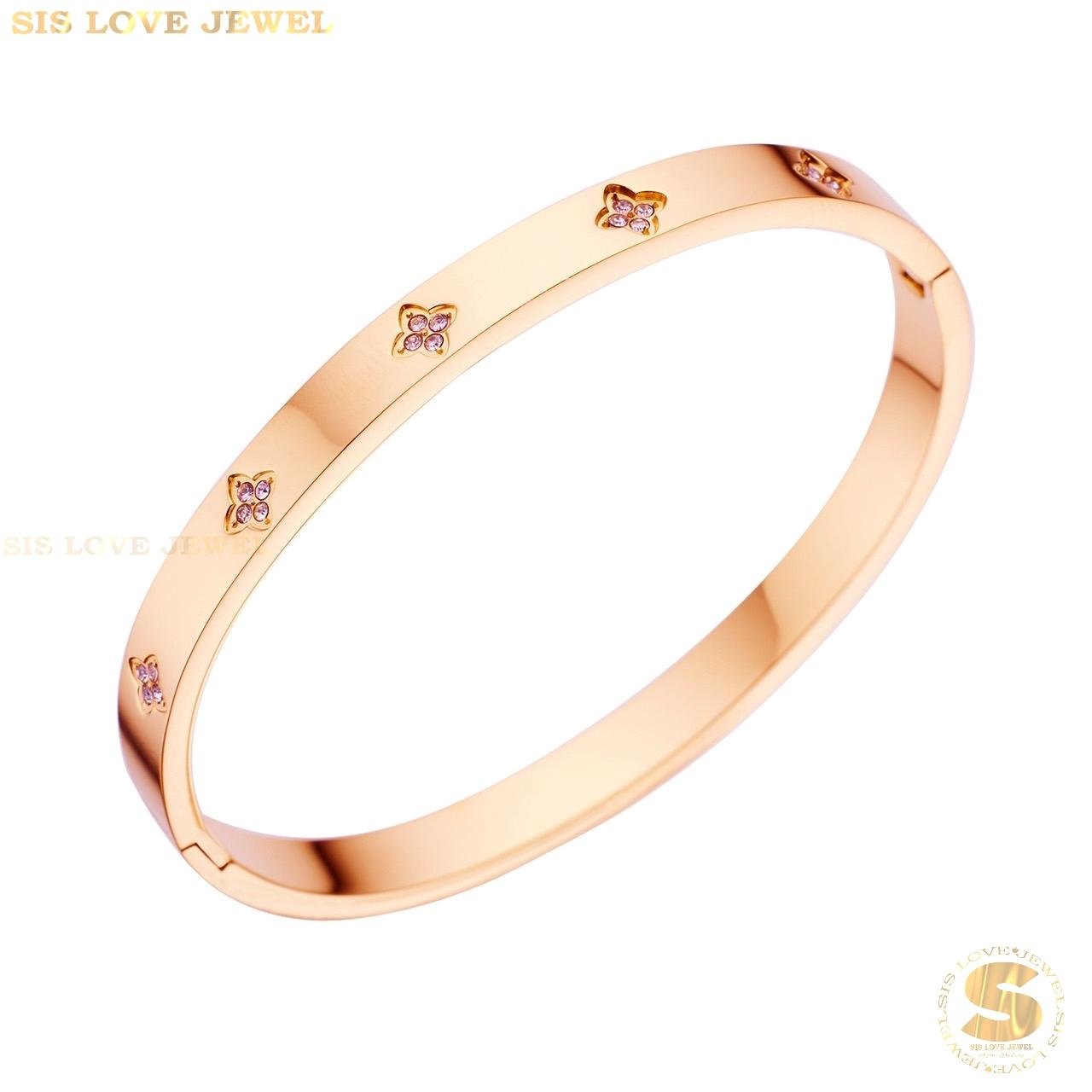 Clover Zirconia Bangle H032