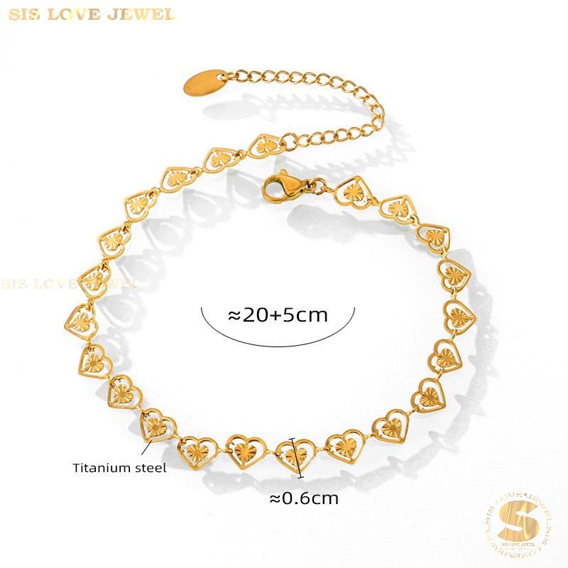 Dainty Heart Charm Gold Plated Anklet A028