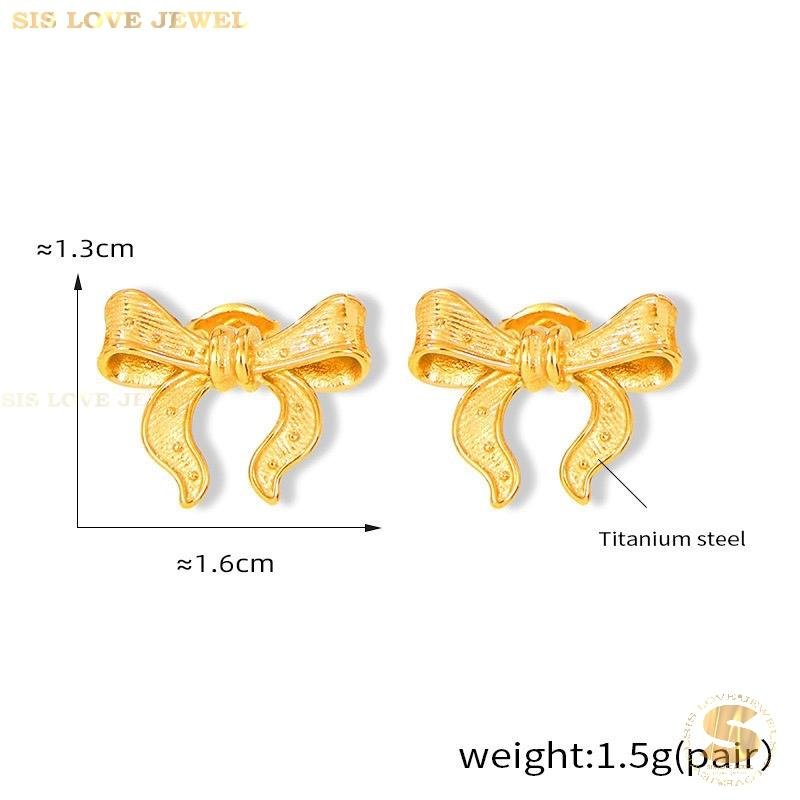 Dainty Ribbon Bow Studs S036