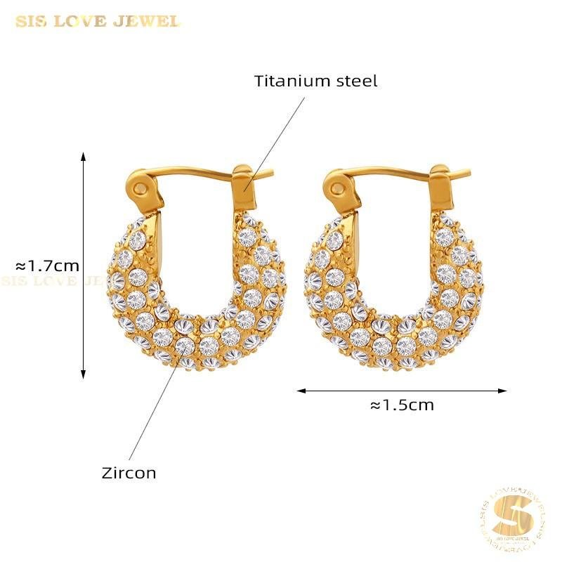 Dainty Zirconia Gold Plated Huggie Earrings S026