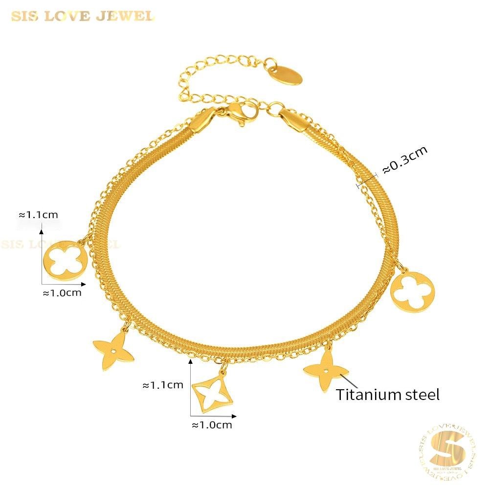 Double Layer Gold Plated Anklet A041