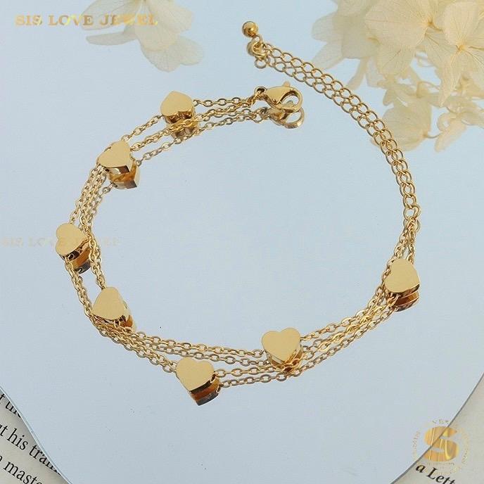 Double Layer Love Bracelet B090 Gold