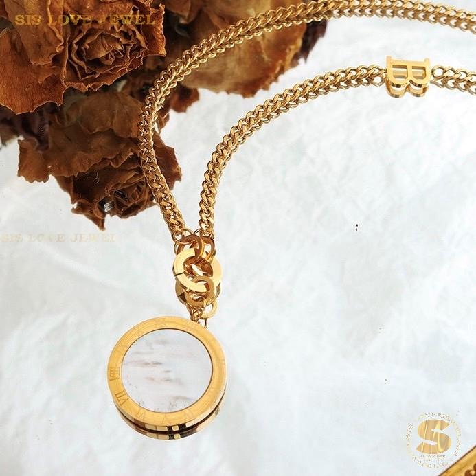 Double Roman Shell Pendant Necklace N094