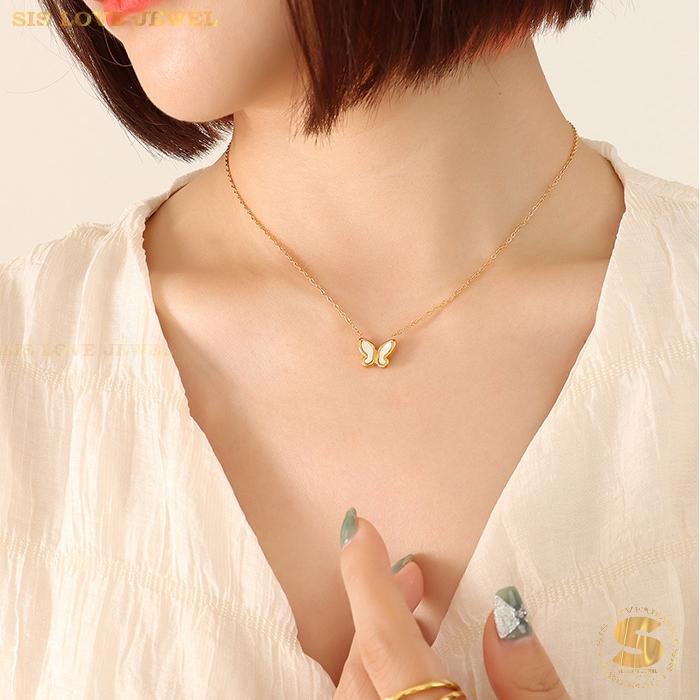 Elegant Gold Plated Butterfly Jewelry Set N010 S022