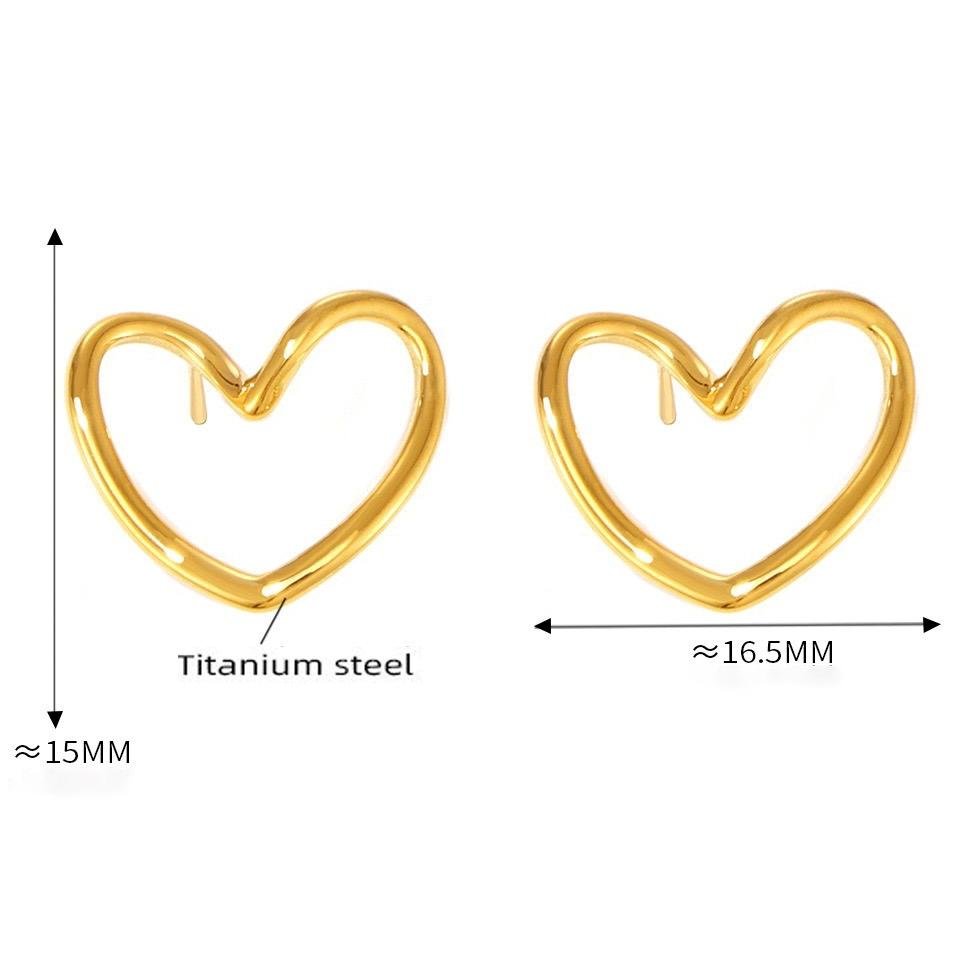 Elegant Heart Stud Earrings S042