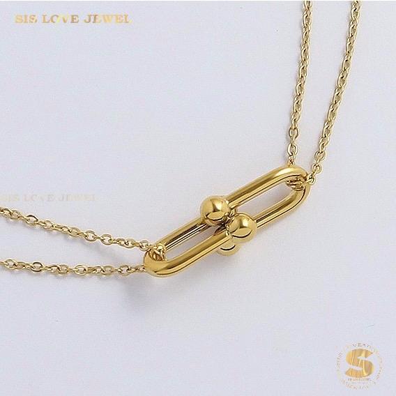 Golden Link Charm Necklaces N148
