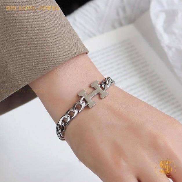 Initial H Chain Necklace & Bracelet Set H