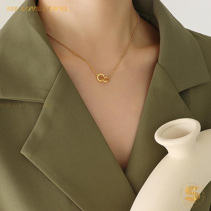 Interlocking Rings Necklace N002