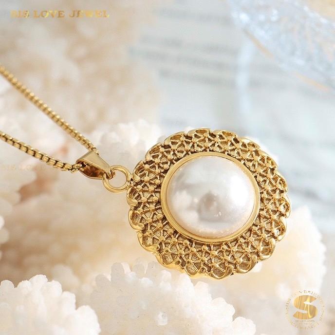 Long Pearl Pendant Necklace N092