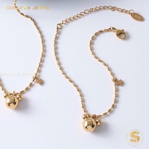 Mikey Tag Chain Bracelet B030 Gold