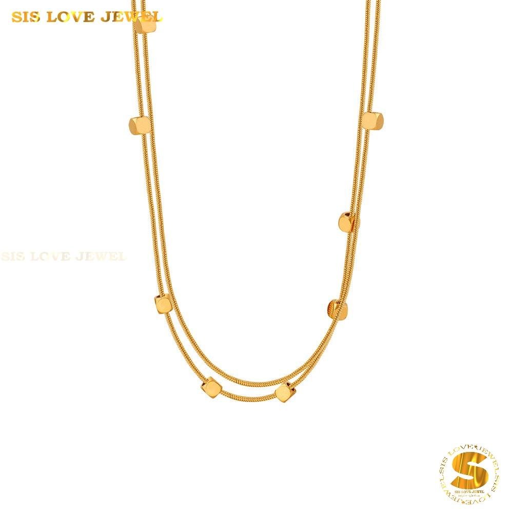 Mini Cube Double Layer Necklace N110