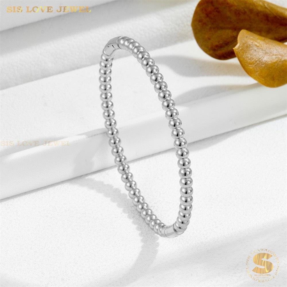 Minimalist Boba Oval Bangle H084 Silver