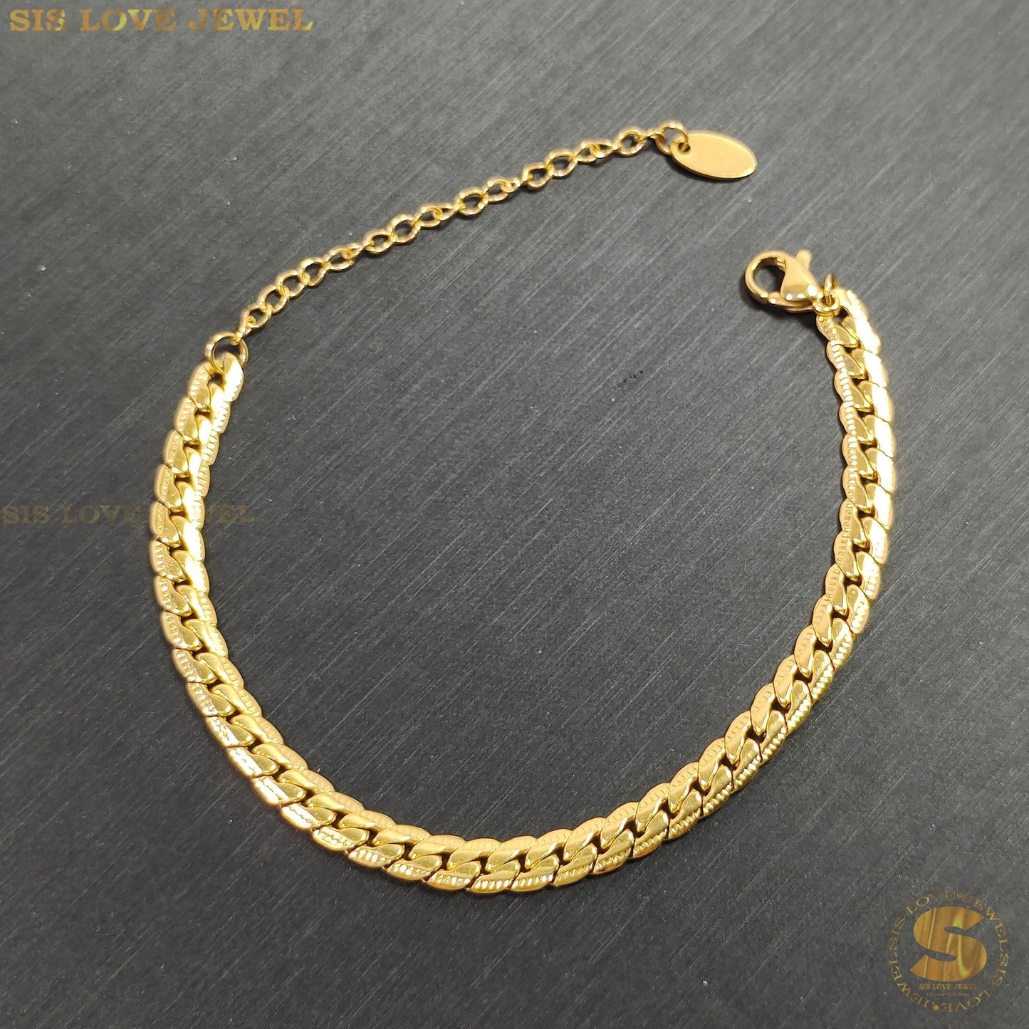 Minimalist Gold Plated Chain Bracelet B109