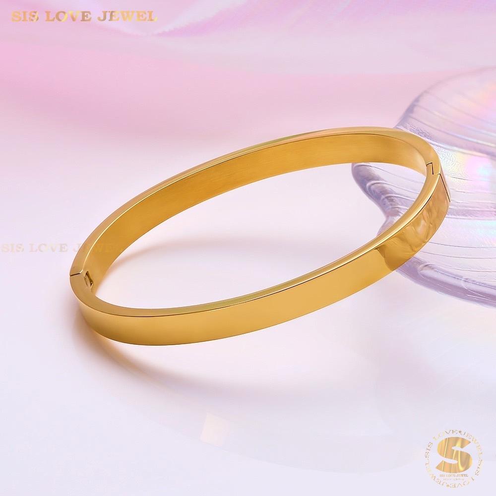 Minimalist Plain Gold Bangle H044
