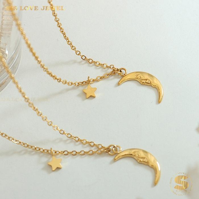 Moon & Star Necklace N024