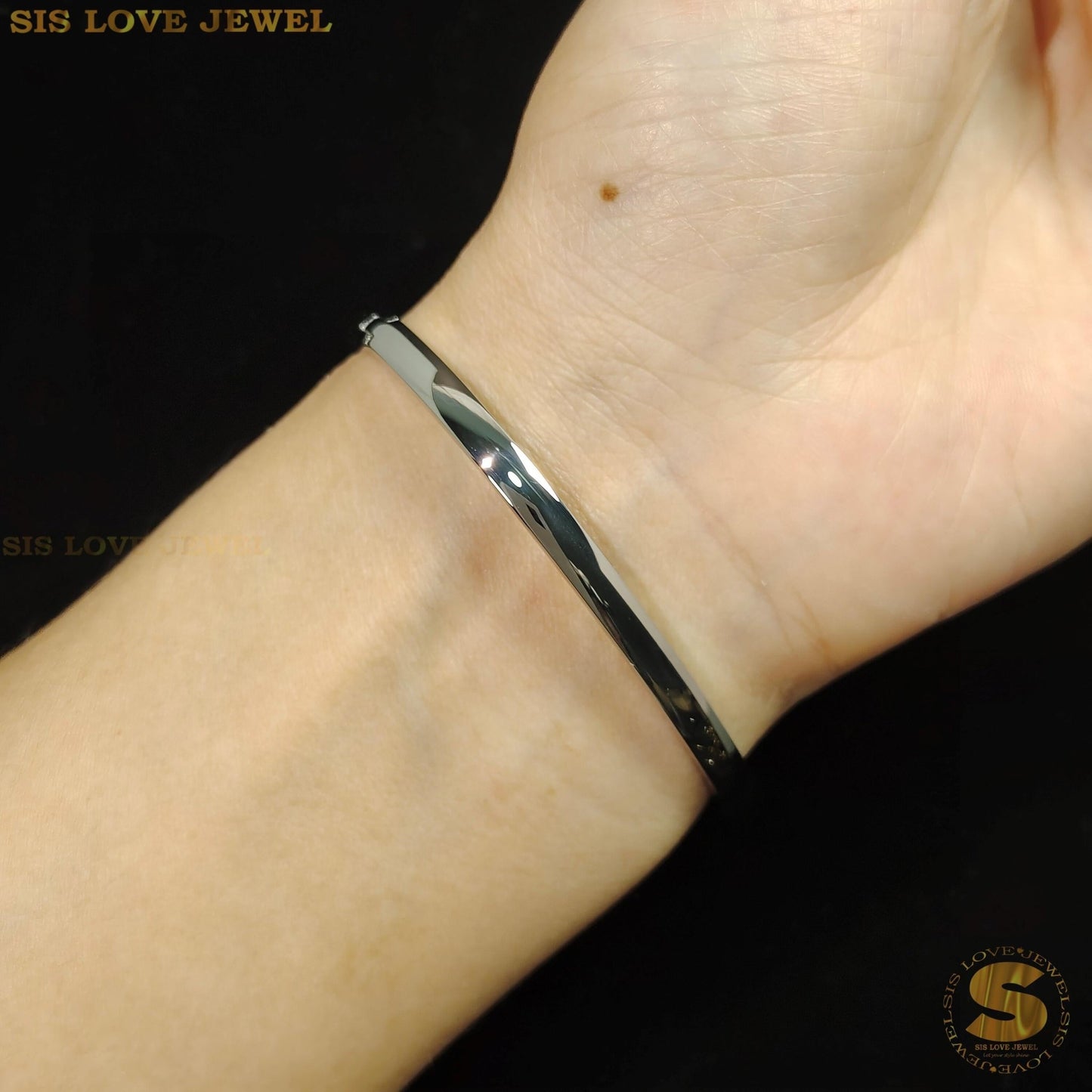 Moonlight Path Bangle H024 Silver