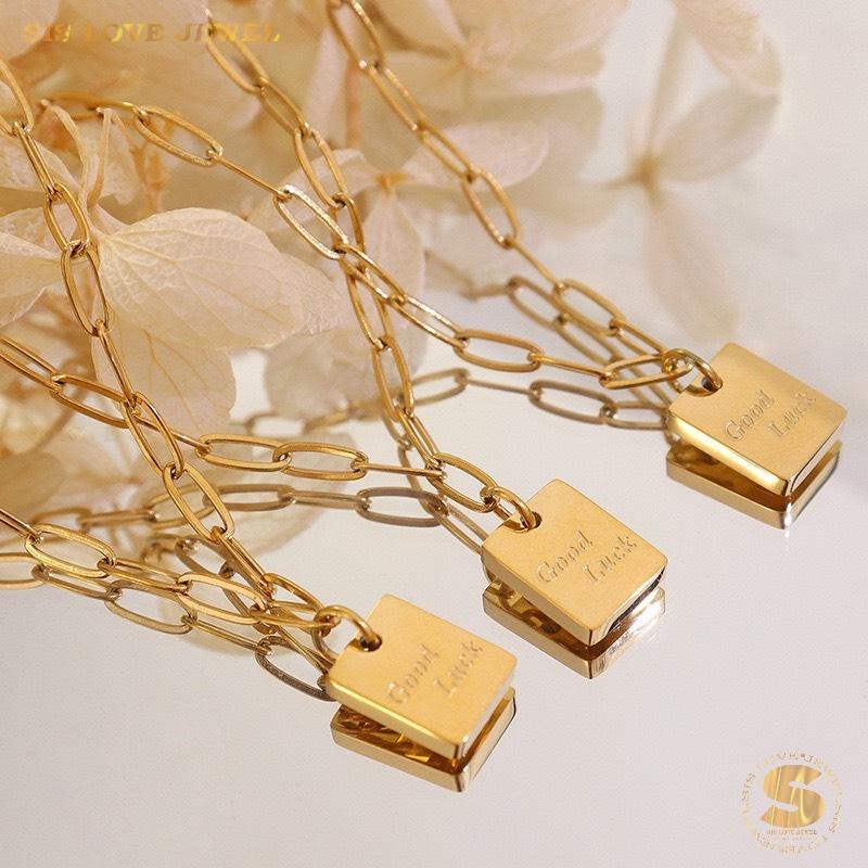 Paperclip Chain Good Luck Anklet A039