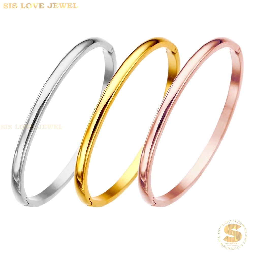 Plain Simple Oval Bangle H031