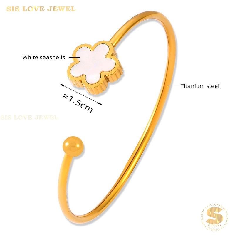 Sea Shell Flower Oval Bangle H137