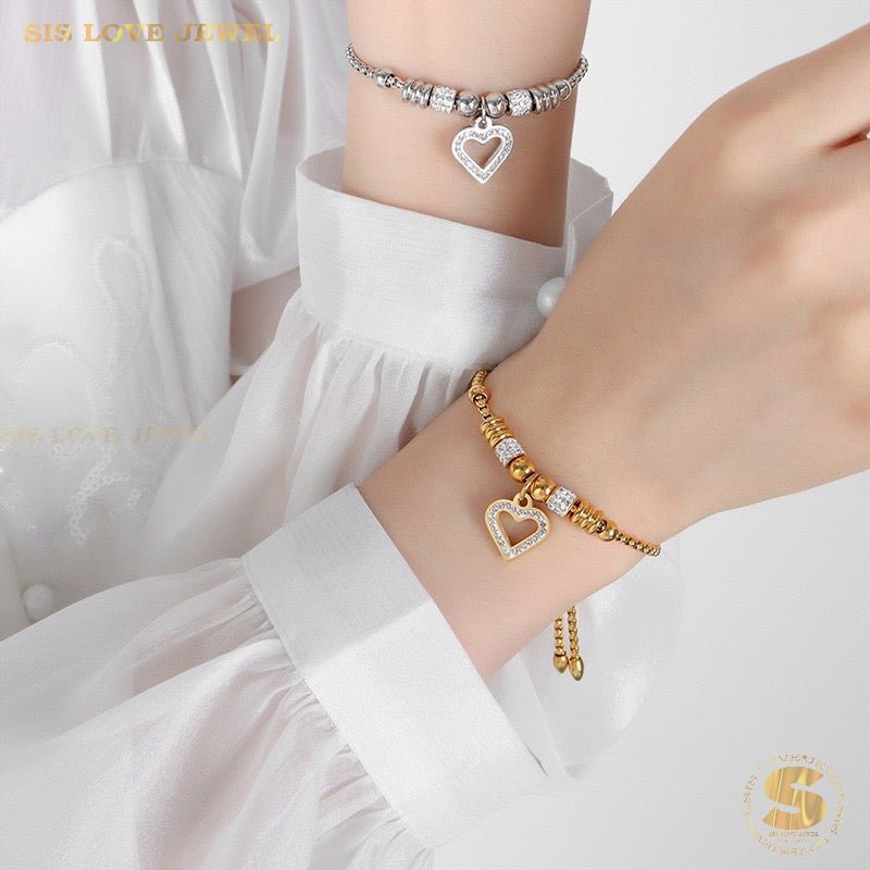 Silver Adjustable Love Bracelet B063 Silver