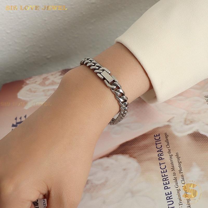 Silver Cuban Link Bracelet B046 Silver