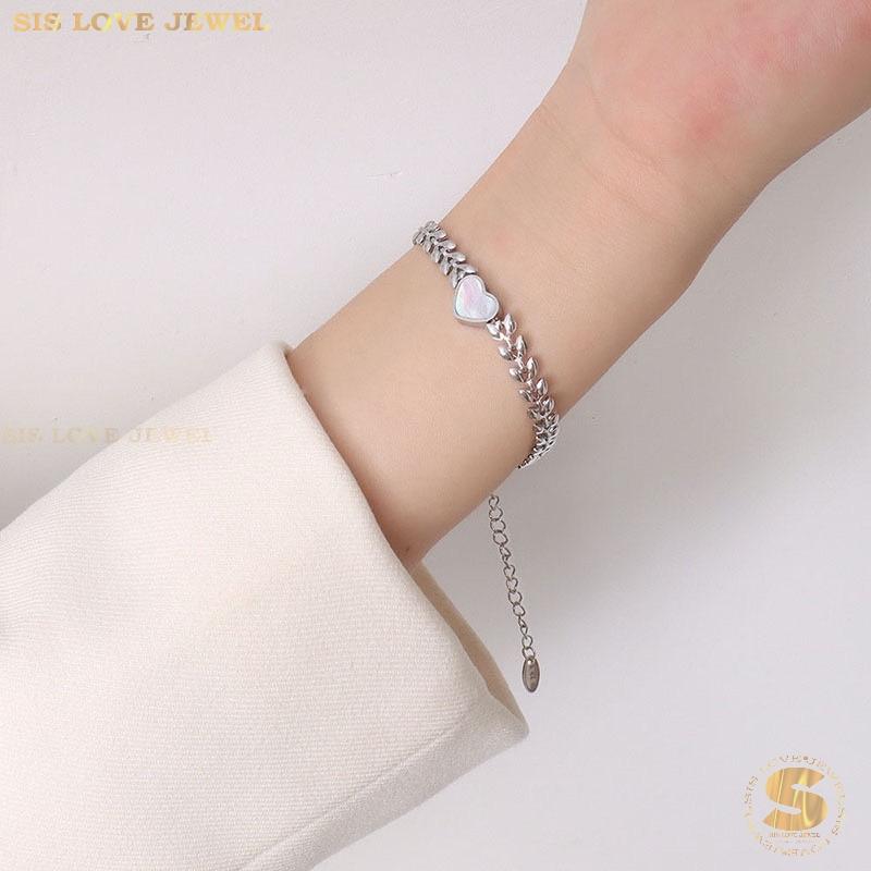 Silver Love Shell Bracelet B047 Silver