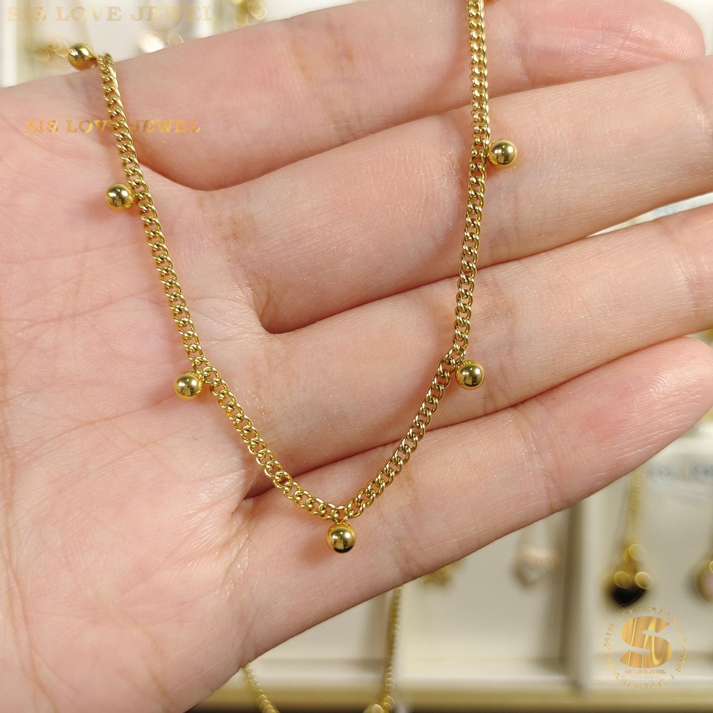 Simple Beads & Boba Necklace N015