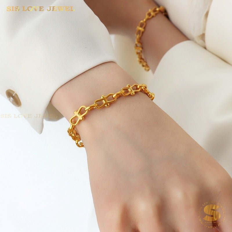 Simple Gold Chain Bracelet B086