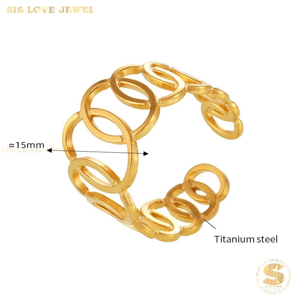 Simple Gold Plated Adjustable Ring R082