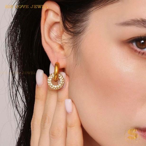 Sparkling Crystal Hoop Earrings S021