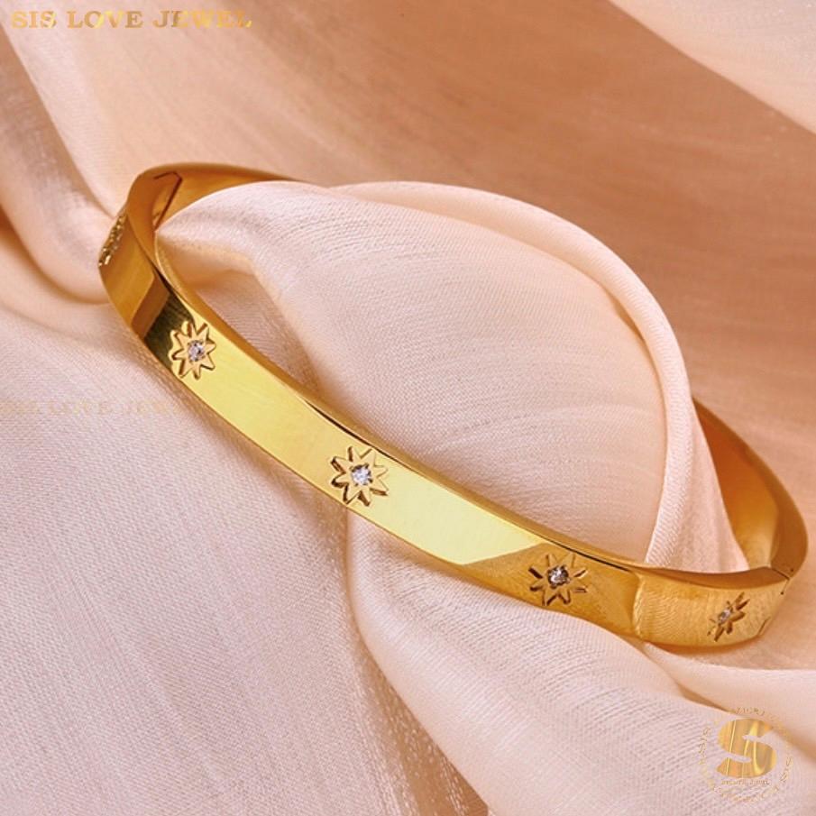 Star Oval Bangle B047 Gold
