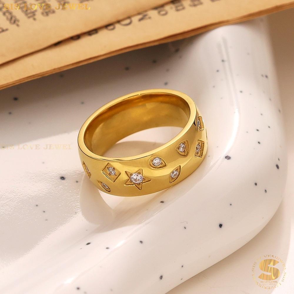 Star Zirconia Ring R096 Gold