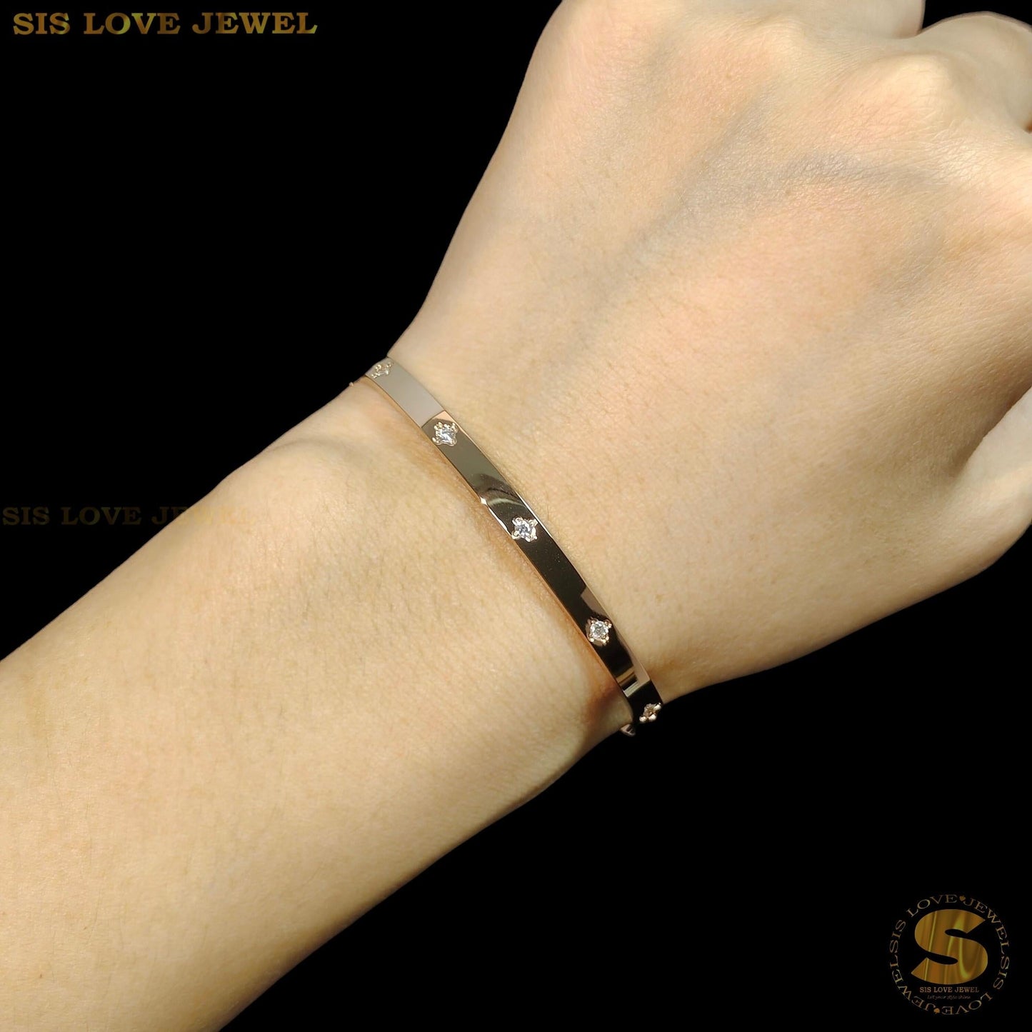 Starlight Zirconia Rose Gold Bangle H102 Rose Gold