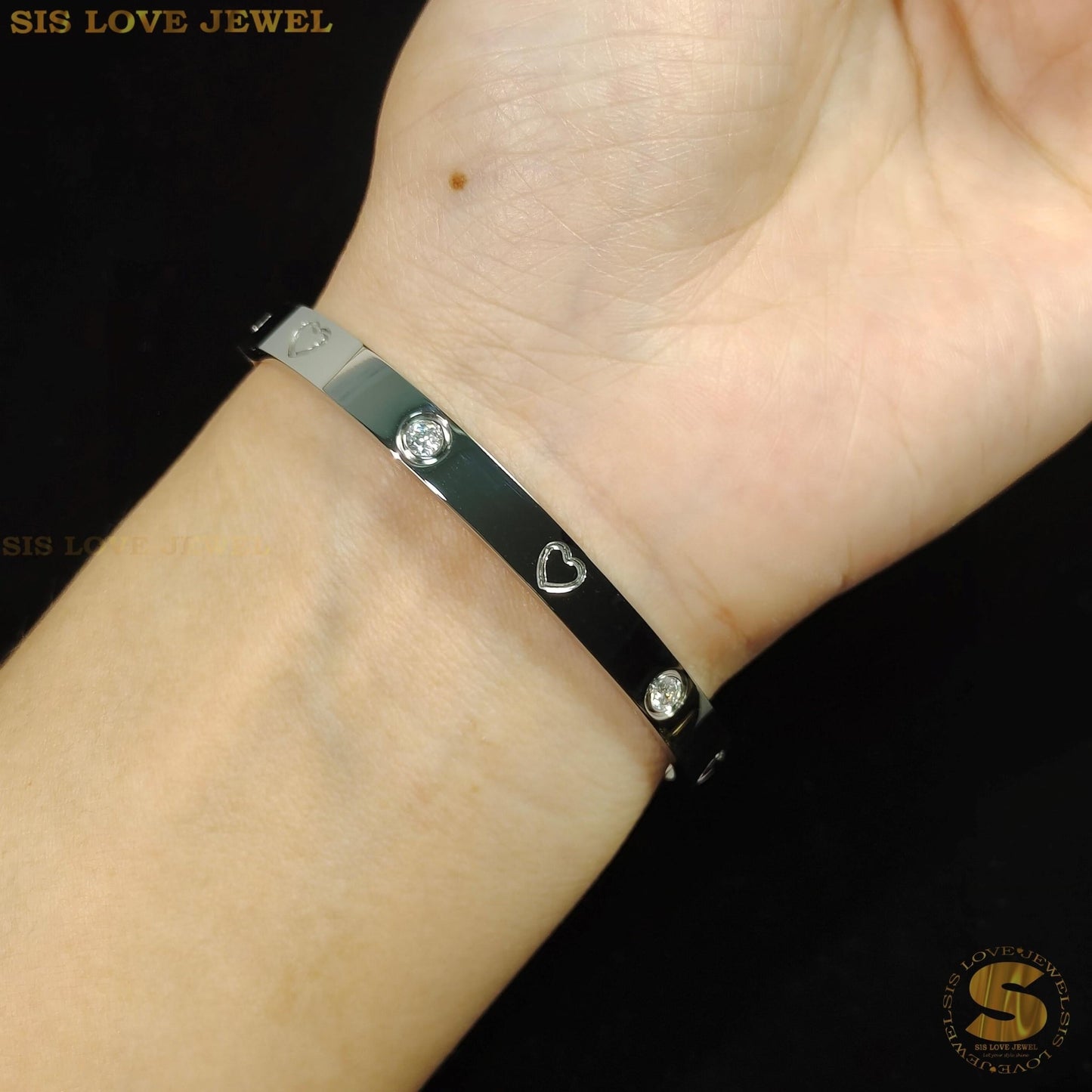 Sweet Love Affinity Bangle H030 Silver