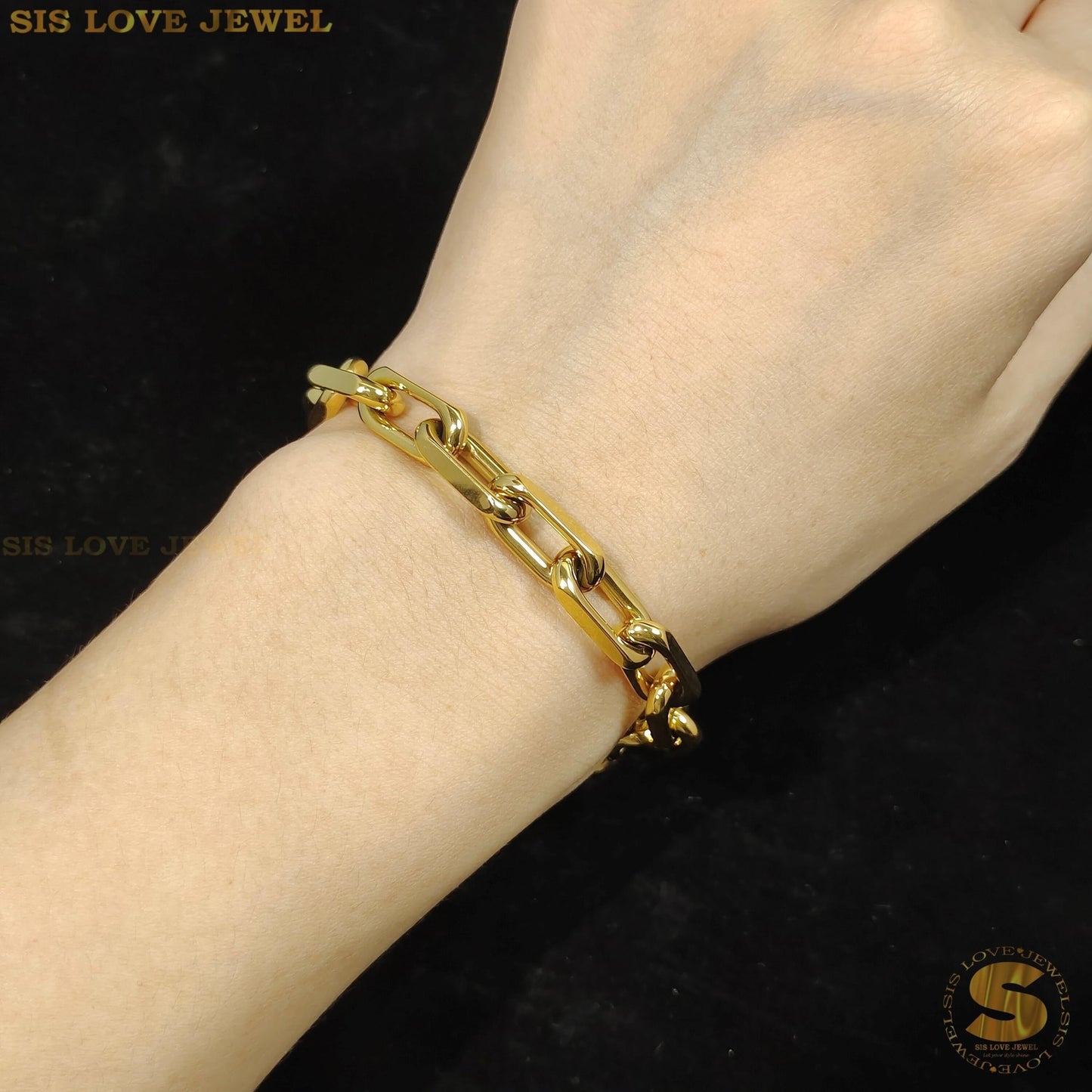 Thick Gold Chain Bracelet B101