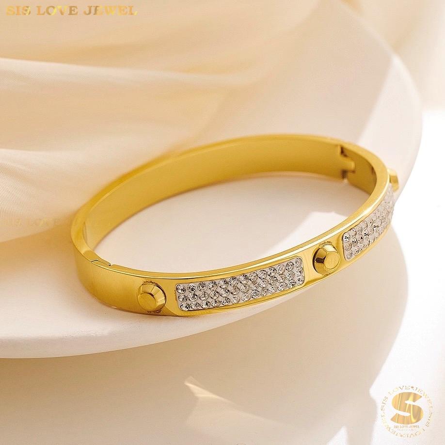 Thick Half Zirconia Bangle H075