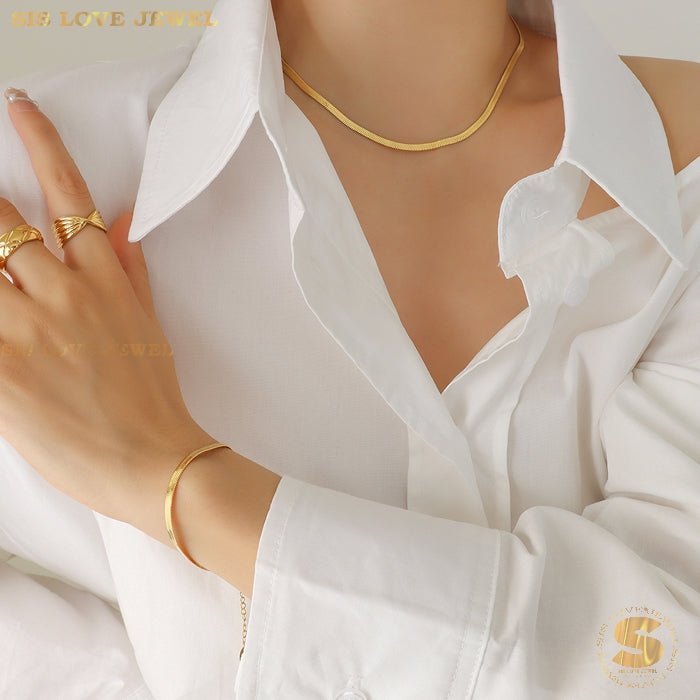 Titanium Steel Snake Chain Necklace N005 N006