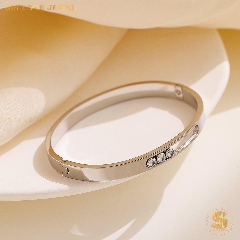 Trinity Sparkle Bangle H111 Silver