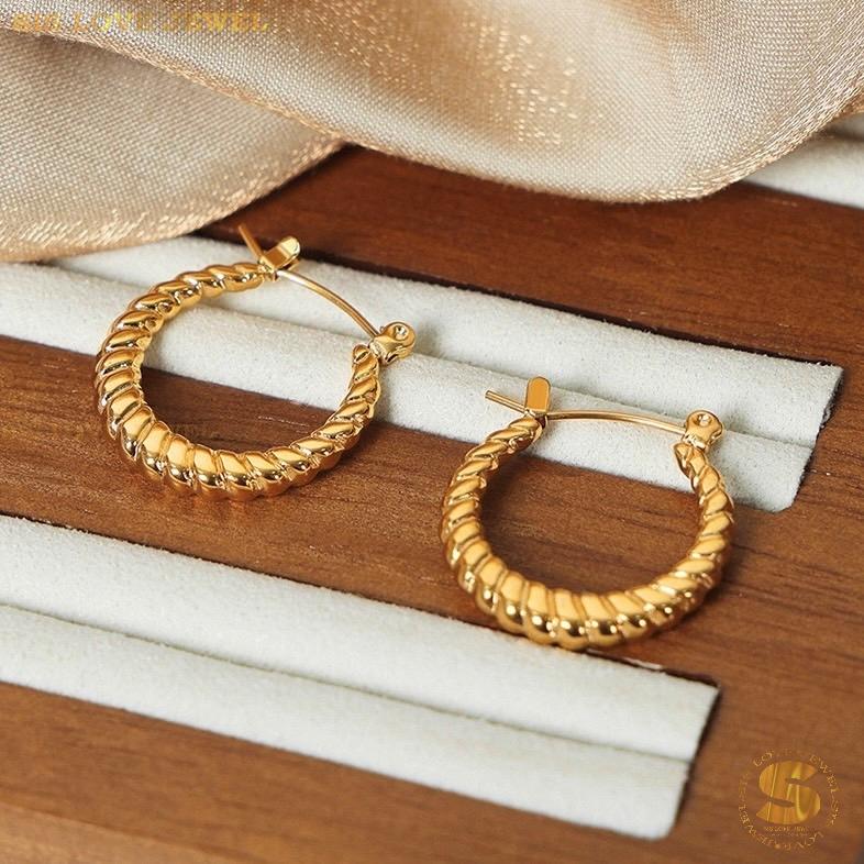Twisted Rope Hoop Earrings S013